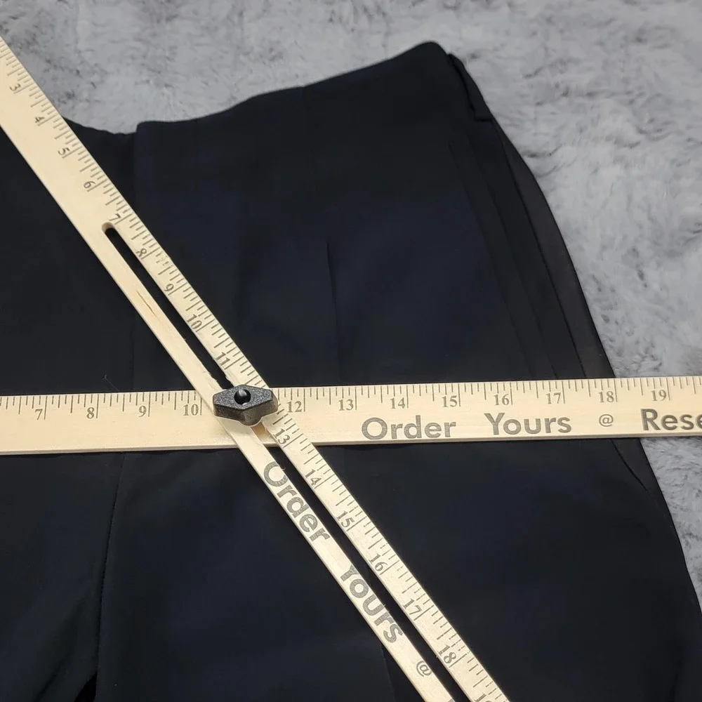 Ralph Lauren Collection Acklie Wool Gabardine Tuxedo Pants Womens 2 Black Pleats
